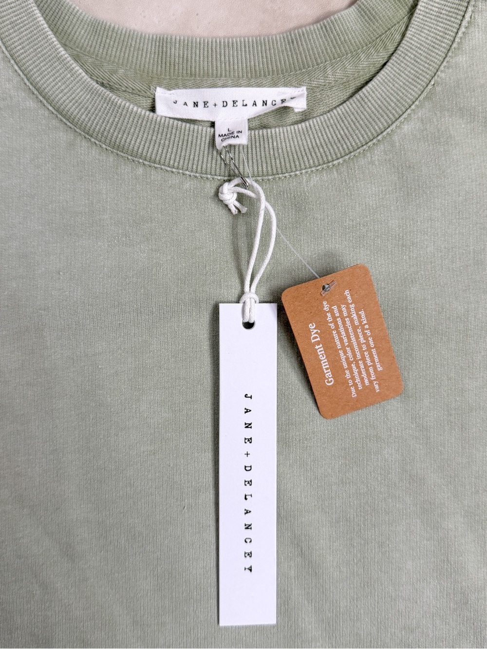 NWT Jane + Delancey Sage Green Eyelet Puff Sleeve Top Large Cottagecore Coastal - Picture 3 of 7